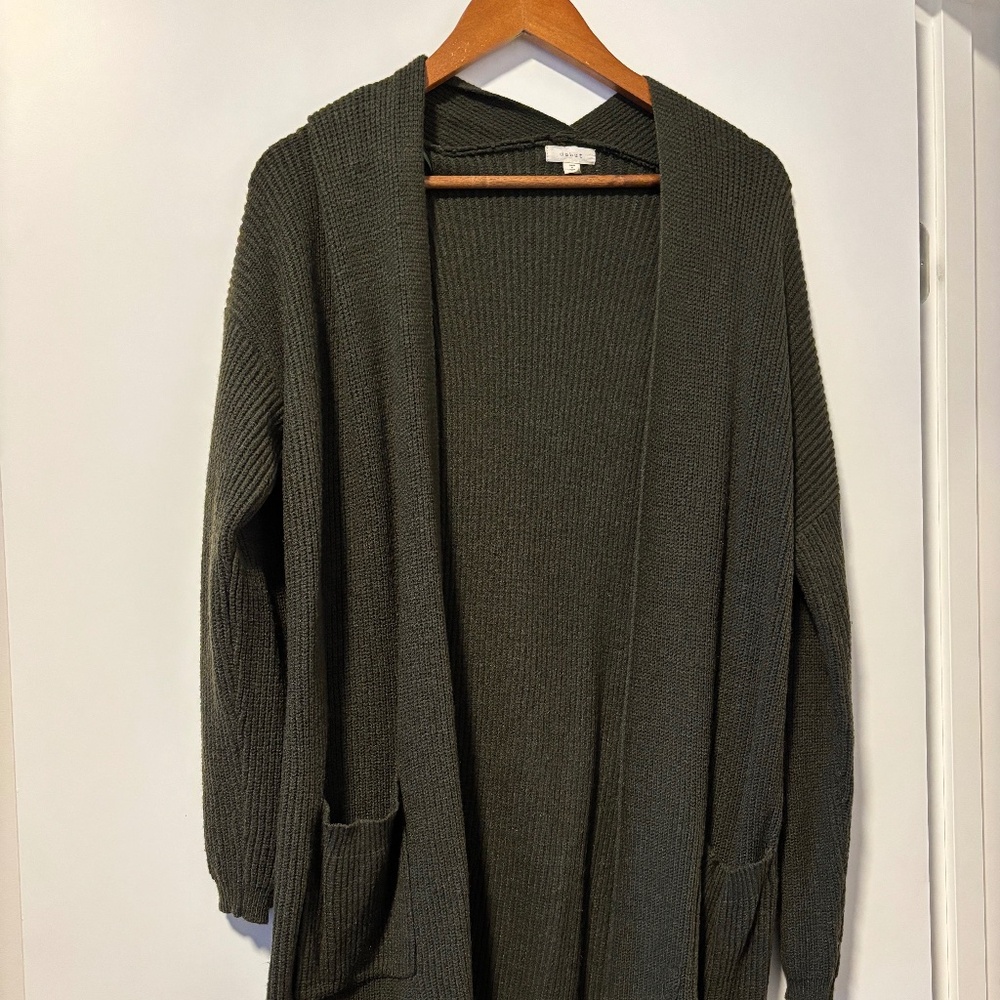Green cardigan
